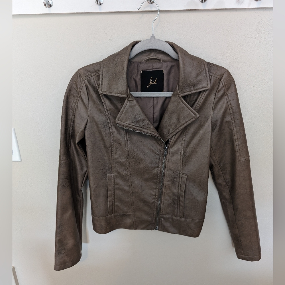 Jack by BB Dakota Brown Faux-Leather Jacket